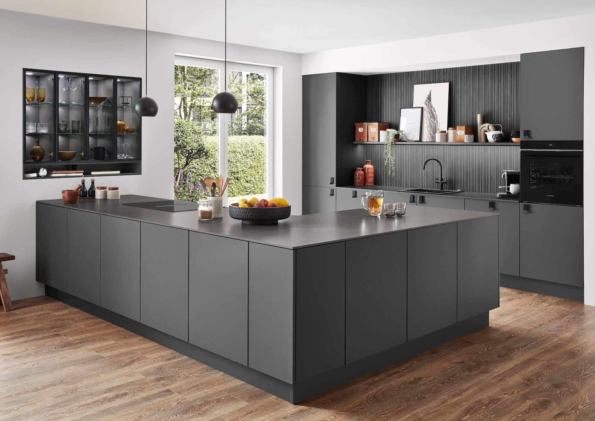 Nobilia Inselküche Schiefergrau modern