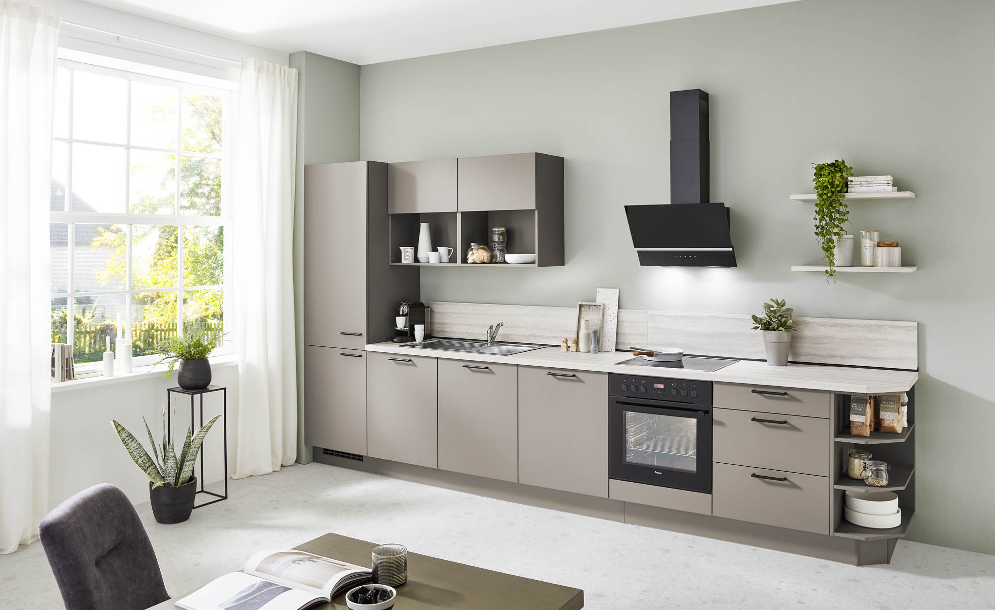 Prisma Kuechenzeile zeitlos Taupe