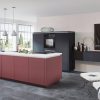 Nobilia Designküche mit Insel rostrot schwarzblau